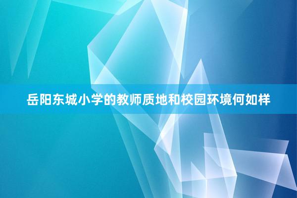 岳阳东城小学的教师质地和校园环境何如样